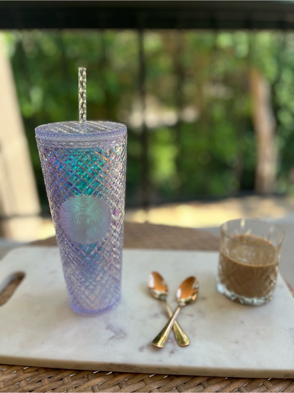 Starbucks Iridescent Lavender Studded Cold Cup Tumbler with Straw